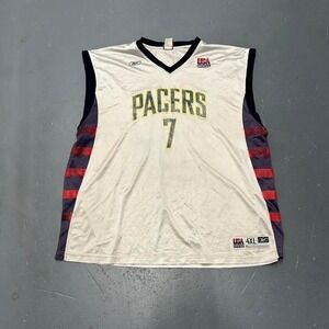 y2k Indiana pacers distressed Jermaine O'Neal team USA basketball jersey Reebok